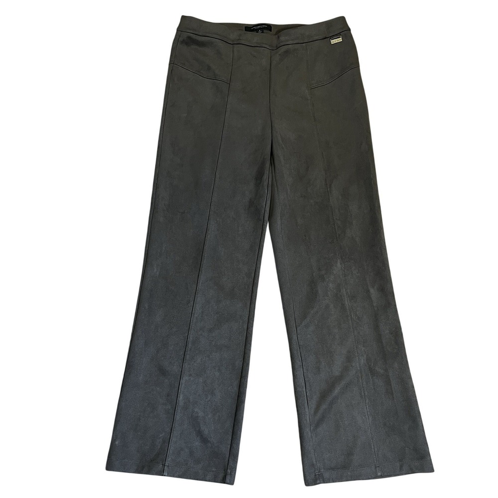 Marc New York Faux Suede Wide Leg Pants Women's Size L Brown Pull On Casual Chic